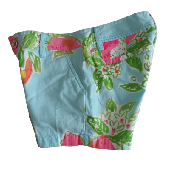 Lilly Pulitzer The Callahan Short Size 2 Pool Blue Pink Lemonade Floral - Picture 3 of 15